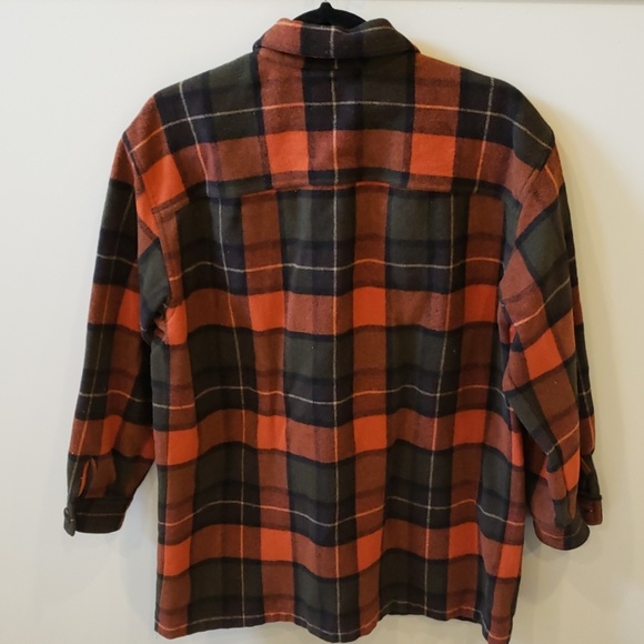 Plaid wool orange and green top Size small - Picture 2 of 7
